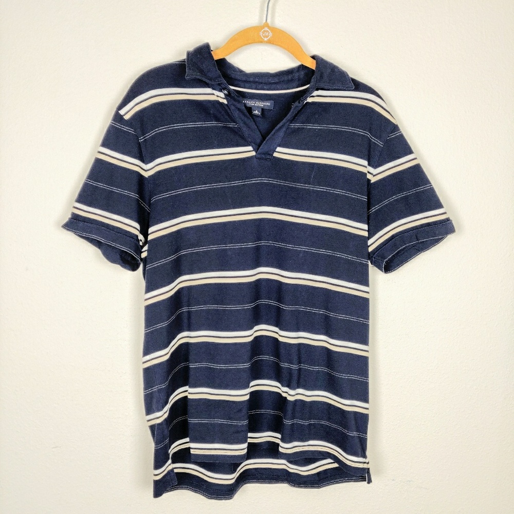 Banana Republic Navy Blue striped polo shirt